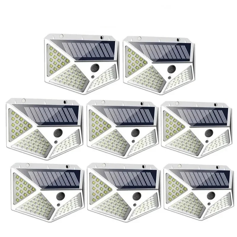 Solar Light Outdoor 100 LED Wall Lamp PIR Motion Sensor Lamp Waterproof Stairs Lights for Courtyard Garden Street Decoration Oasis Select