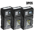 Multi-function Mini LED COB Flashlight Dual Light Source Super Bright Portable Torch Type-C Rechargable Camping Emergency Lamp Oasis Select 3pcs