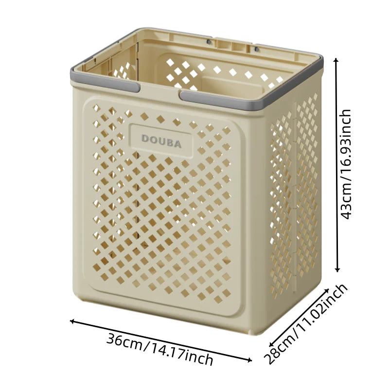 Multipurpose Yoga Mat Storage Basket/Collapsible Plastic Laundry Baskets with Wheels,Yoga Mat Storage Basket Bin and Laundry Bin Oasis Select Cream without L