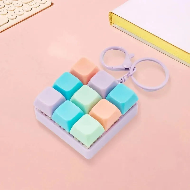 Nine-key Tetris Fingertip Pressing Key Keychain Adult Stress-relieving Finger Keyboard Game Key Chain Stress-relieving Magic Toy Oasis Select
