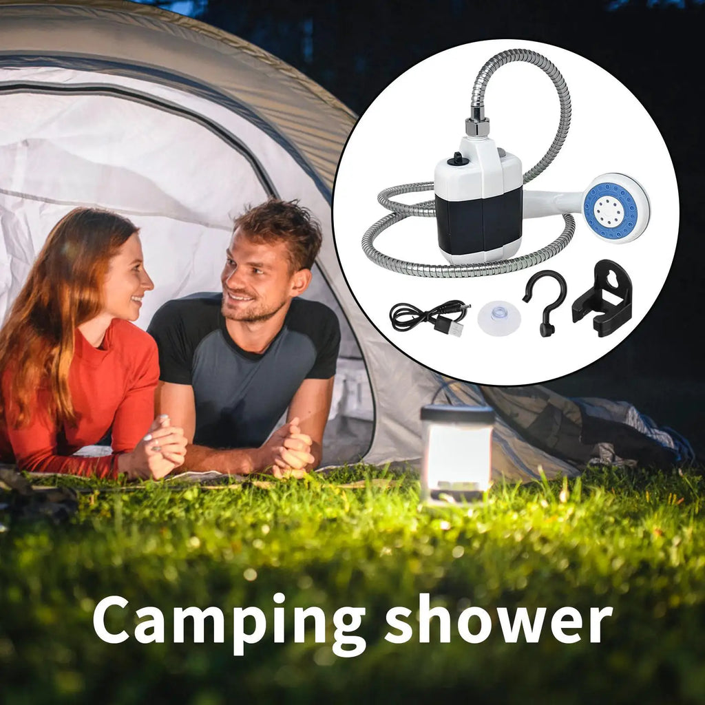 Camping Shower Rechargeable Outdoor Shower Handheld Rechargeable Pet Washing Device for Travel Hiking Beach Showering Equipment Oasis Select