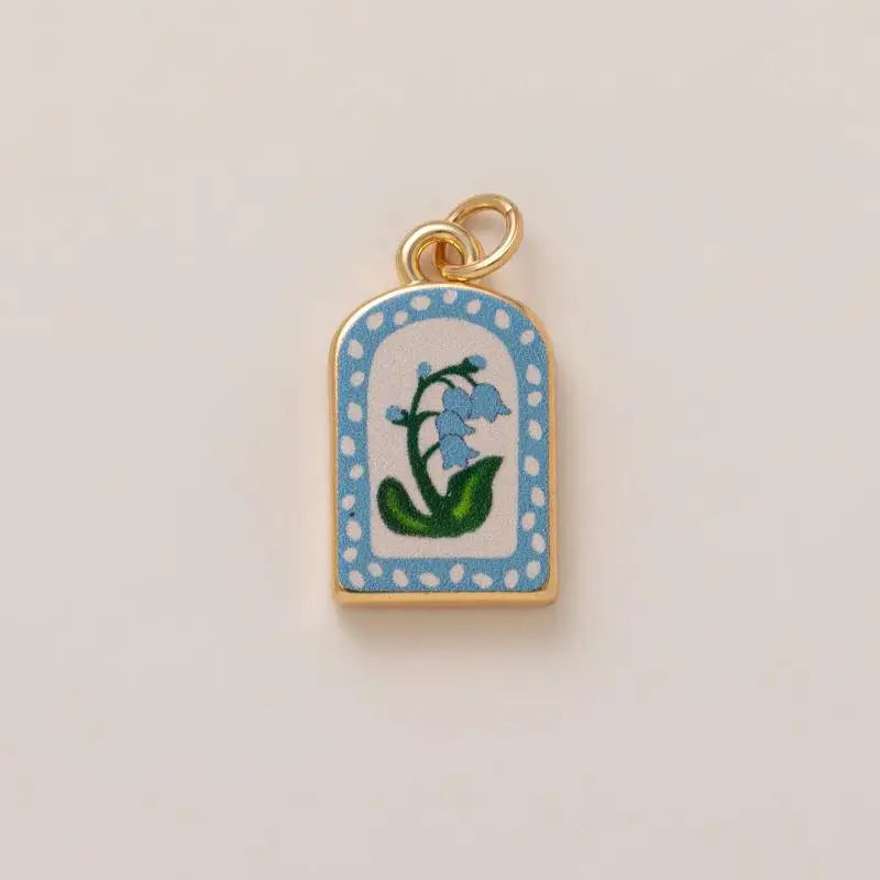 Simple And Versatile Color Blocking Butterfly Love Flower Diy Pendant Accessories Gold-Plated Color Preservation Oasis Select A8