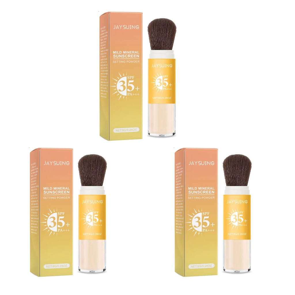 SPF35+ Sunscreen Loose Powder – Matte Oil Control & UV Shield Sunscreen Setting Powder Oasis Select 3 x 8g Boxed