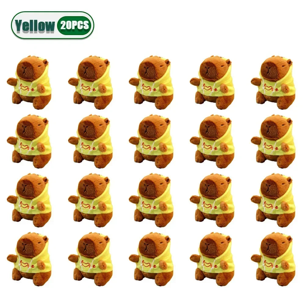 Cute Capybara Plush Pendant Water Dolphin Plush Toy Keychain Bag Charm Pendant Kids Birthday Gift Holiday Party Favor Accessorie Oasis Select Yellow-20PCS