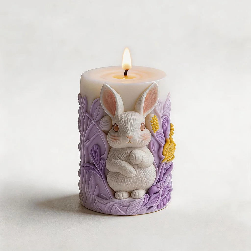 3D Cylindrical Easter Bunny Silicone Mold for DIY Handmade Aromatherapy Candle Home Decor Crafts Oasis Select