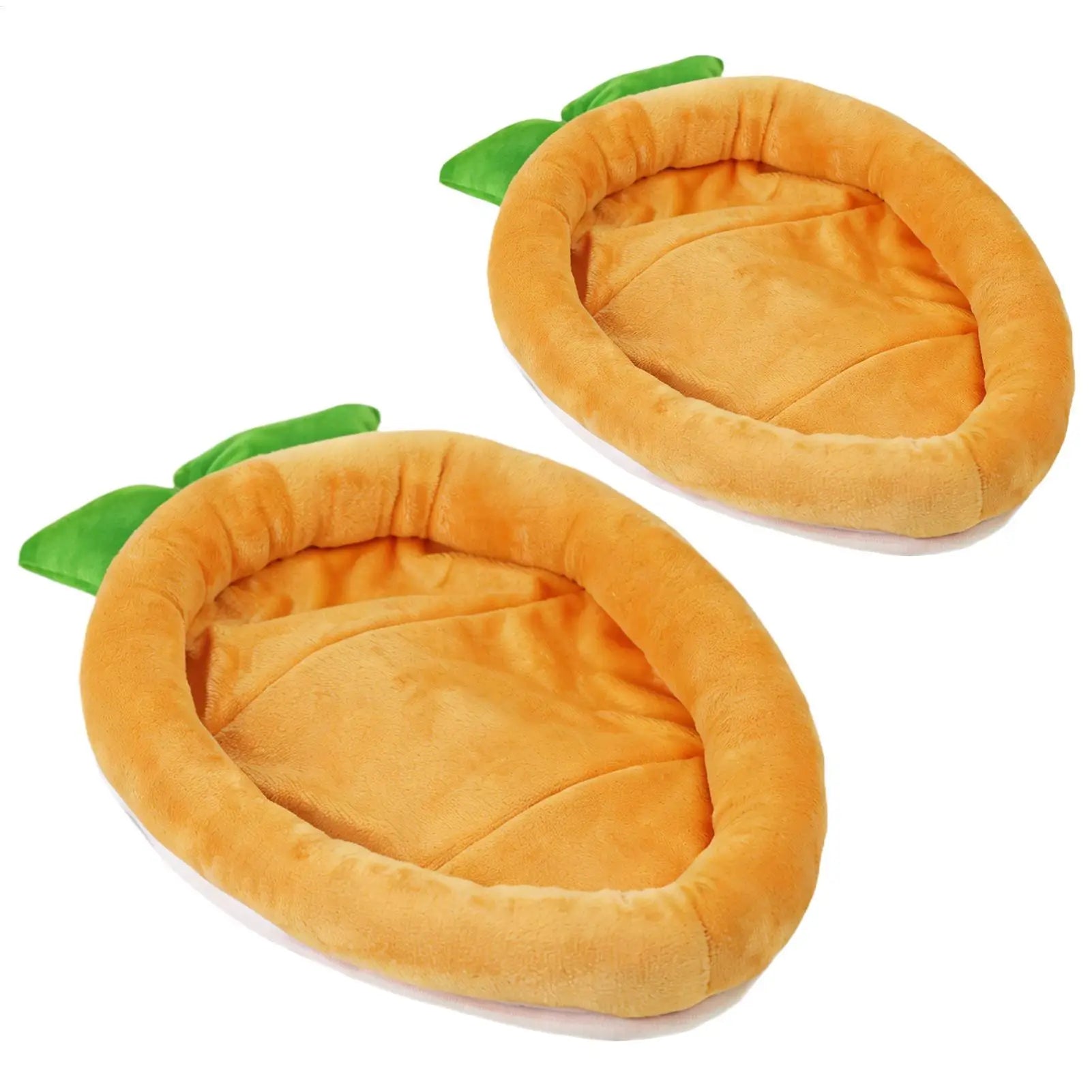 Warm Carrot Shaped Bunny Mat Soft Breathable Cute Sofa Mat for Pet Small Animal Hamster Bunny Puppy Kitty Sleeping Bed Mat Oasis Select