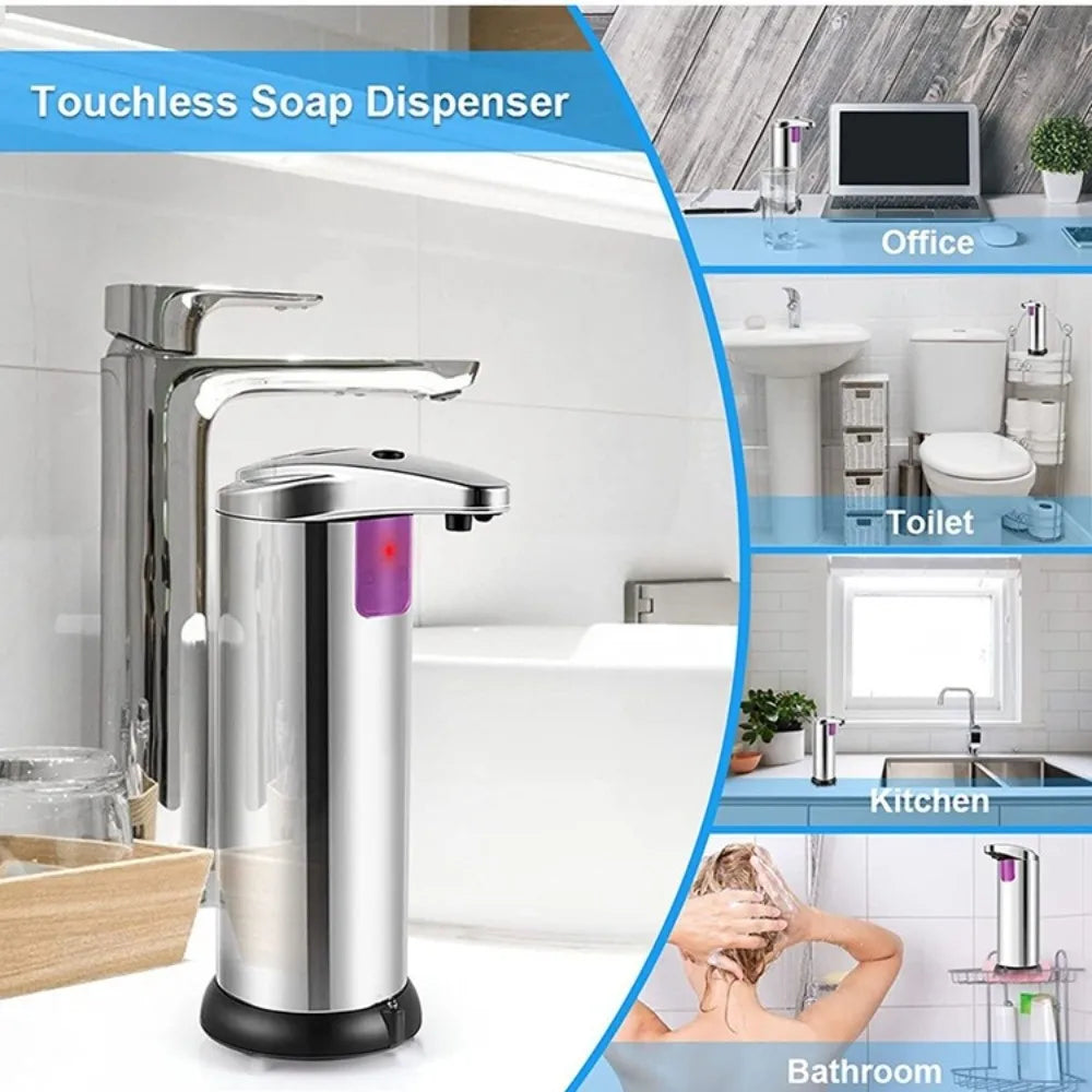New Stainless Steel Automatic Soap Dispenser Waterproof Electric Touchless Soap Dispenser Foam Soap Machine Bathroom Oasis Select