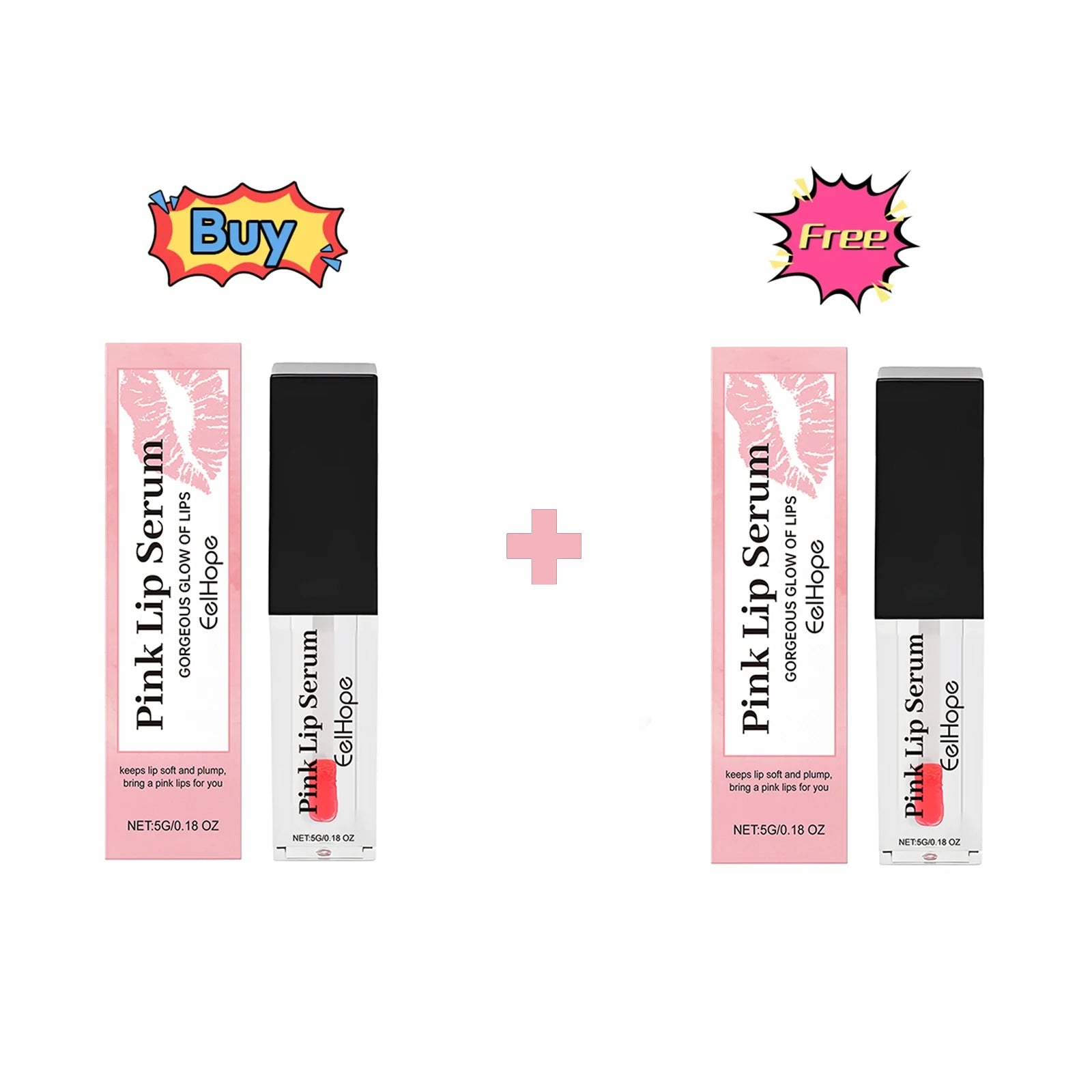 Eelhope Color Changing Lip Oil Pink Lip Serum Long Lasting Moisturizing Quick Drying Easy to Reduce Lip Lines Remove Dark Care Oasis Select Buy 1 Get 1 Free