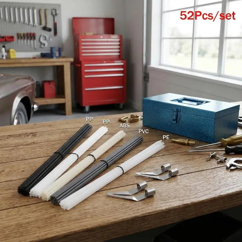 52Pcs Plastic Welding Kit, ABS PP PVC PE Plastic Welding Rods,304 Stainless Steel Welding Repair Mesh,Car Bumper Repair Tool Oasis Select
