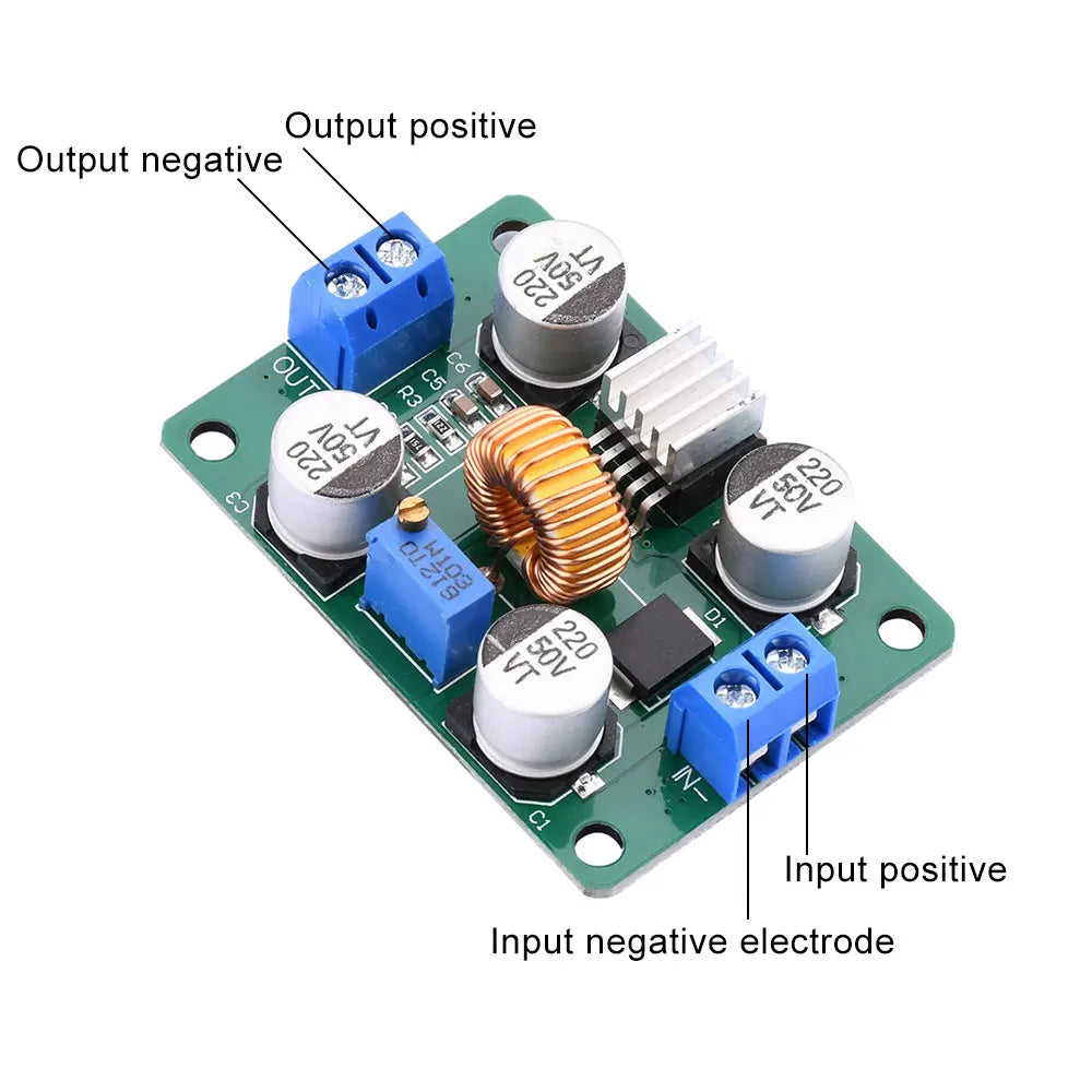 DC-DC 4-38V To 1.25-36V 5A 75W Adjustable Buck Power Module High-power Step-down Voltage Regulator Board With Heat Sink Oasis Select Large