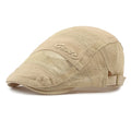 New Vintage Mesh Beret Breathable Casual Visor Hat Cotton Letter Print Sun Hat Outdoor Sun Protection Oasis Select Khaki