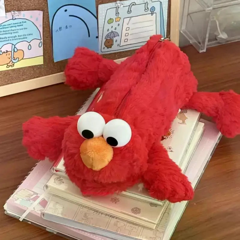 Cute Red Mockingbird Plush Pencil Case Student Stationery School Supplies Kawaii Doll Back To School Storage Bag Pen Stationery Oasis Select