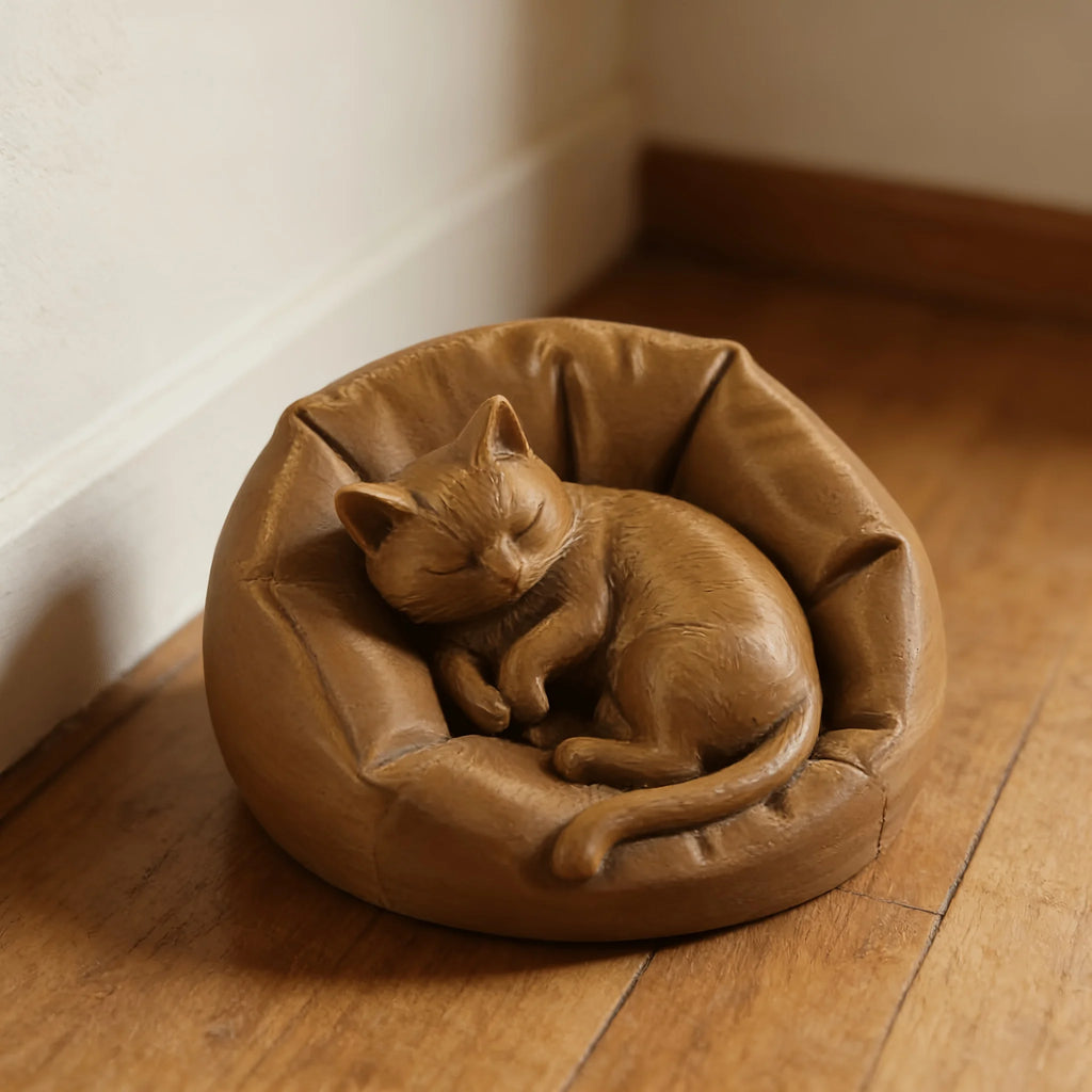 Sleeping Lazy Cat Sofa Miniature Figurine 3D Printing Cat Statues Cute Animal Sculpture Ornaments Home Office Desktop Decor Gift Oasis Select