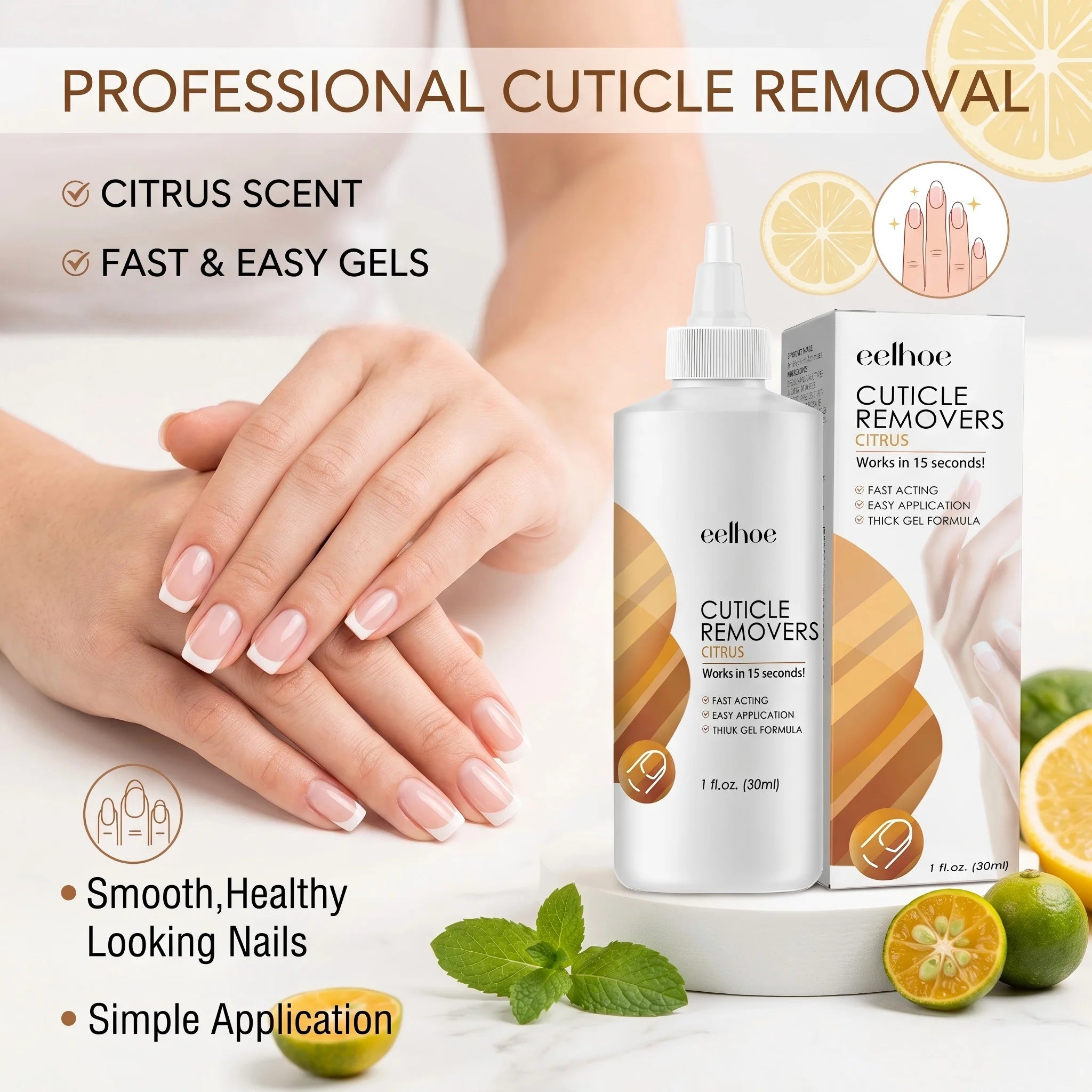 Citrus Cuticle Remover Gel Dead Skin Softener for Nail Care Improve Rough Damaged Nails Smooth Nourishing Care Liquid Oasis Select