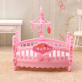 1/12 Dollhouse Simulation Mini Crib Baby Bed Model Dollhouse Bedroom Furniture Decoration Dolls House Accessories Oasis Select Pink