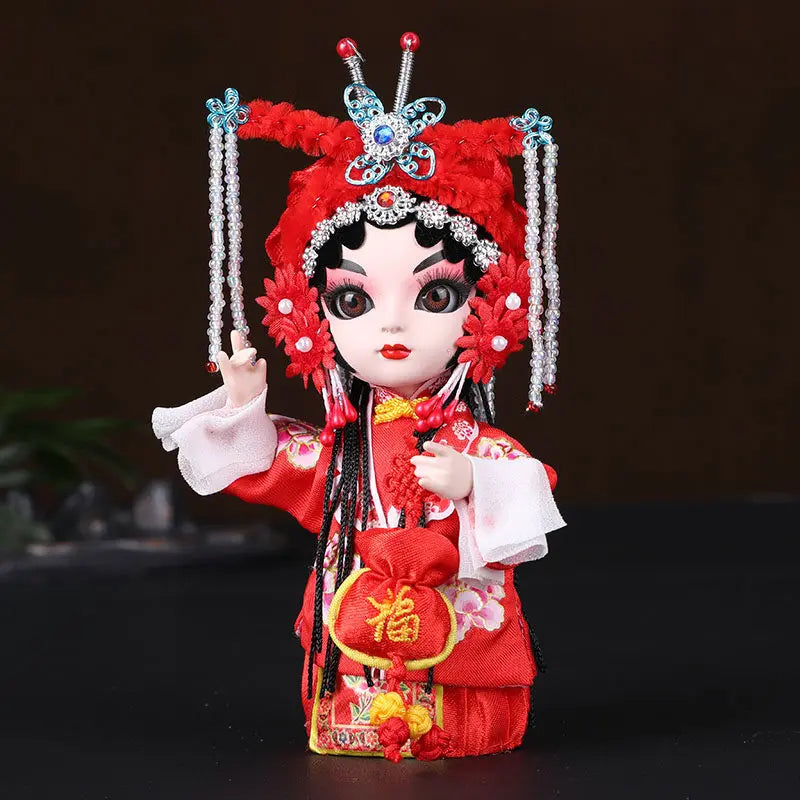 Chinese-style Themed Gifts for Foreigners Peking Opera Facial Makeup Memorabilia Silk Figurine Dolls and Decorative Ornaments Oasis Select Bride 10x15cm