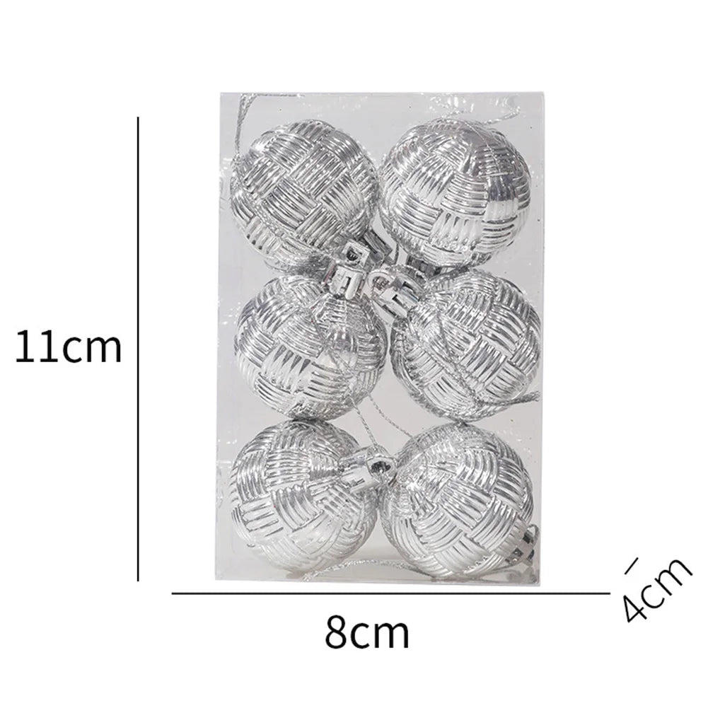 Baubles Mixed Christmas Balls Adapter Xmas Tree 6PCS Accessory Assembly Decoration Ornament Party High Quality Oasis Select Silver China Mainland