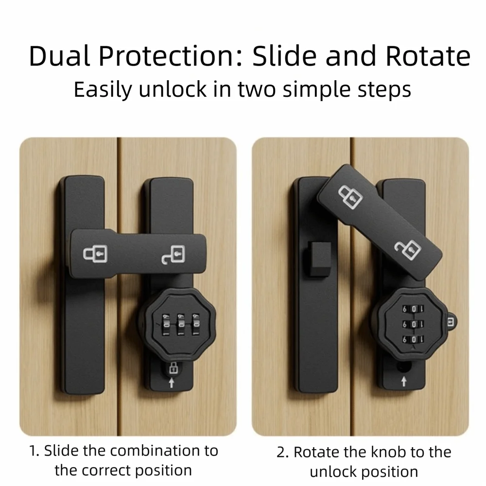 Zinc Alloy Keyless Combination Lock for Sliding & Barn Doors