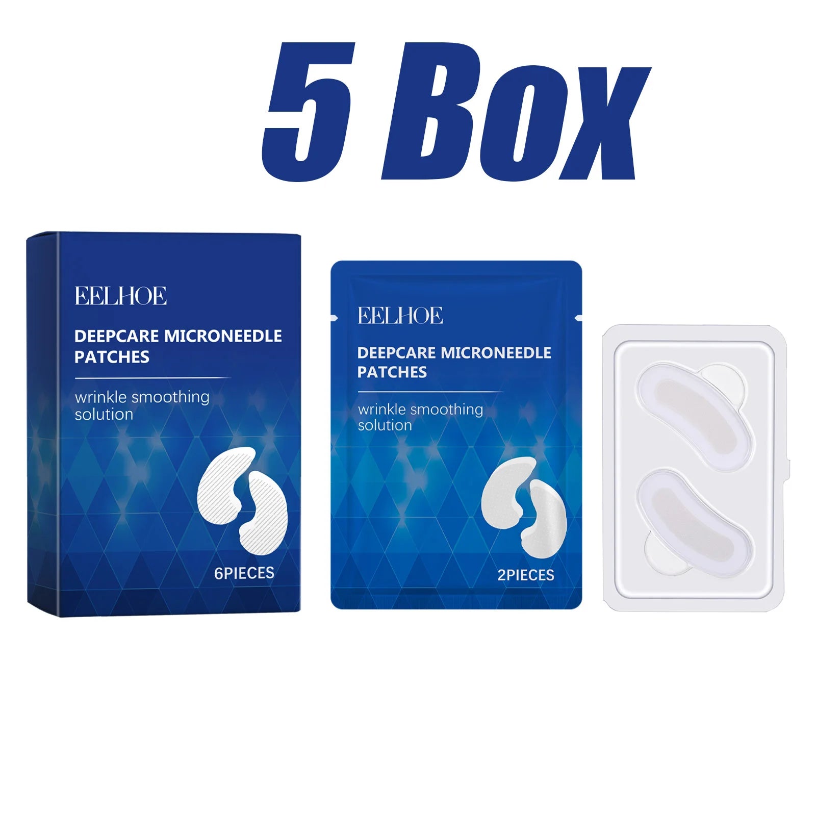 0.25mm Hyaluronic Acid Microneedle Patches Reduce Dark Circles Improve Eye Bags Puffiness Hydrating Anti-Aging Eye Care Oasis Select 5 Boxed