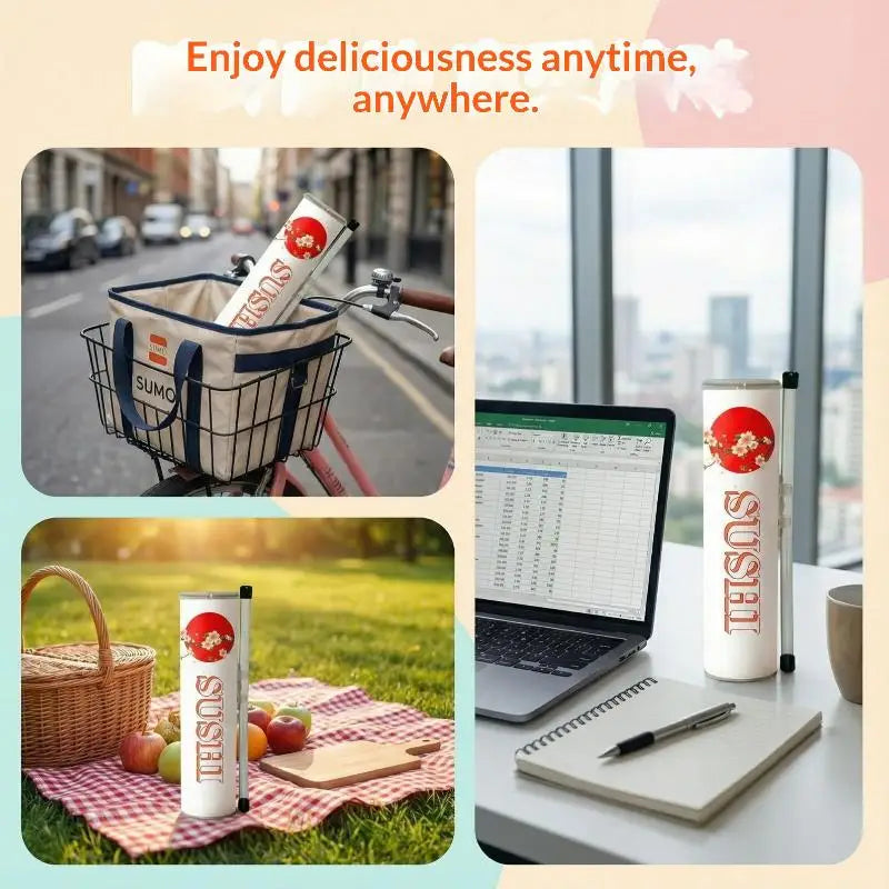 SU Round Sushi Push Box With Sauce Straw Food Grade Sushi Mold Cone Push Up Paper Bucket Packaging Paper Box Bento Accessories Oasis Select