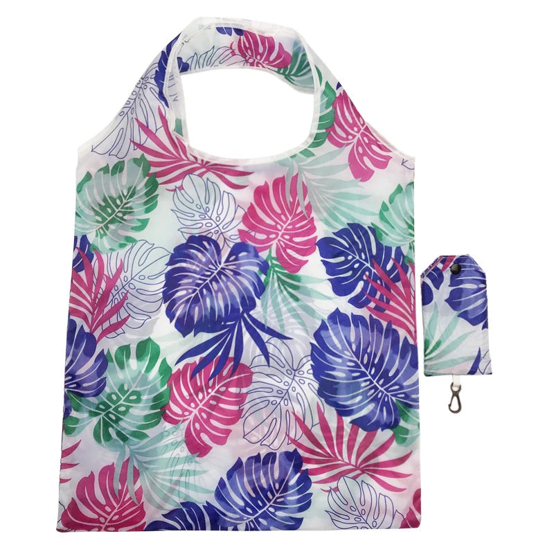 Fashion Printing Foldable Eco-Friendly Shopping Bag Tote Folding Pouch Handbags Convenient Large-Capacity For Travel Grocery Bag Oasis Select A