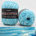 3 Strand Gradient Dyed Milk Cotton Yarn Soft Knitting Material Balls For Handmade Sweater Crochet And DIY Woven Craft Projects Oasis Select Blue