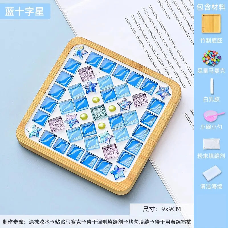 Mosaic Coasters DIY Creative Children's Handmade Material Pack Event New Year's Easter Handmade Diy Gifts Oasis Select Square C 9 9cm