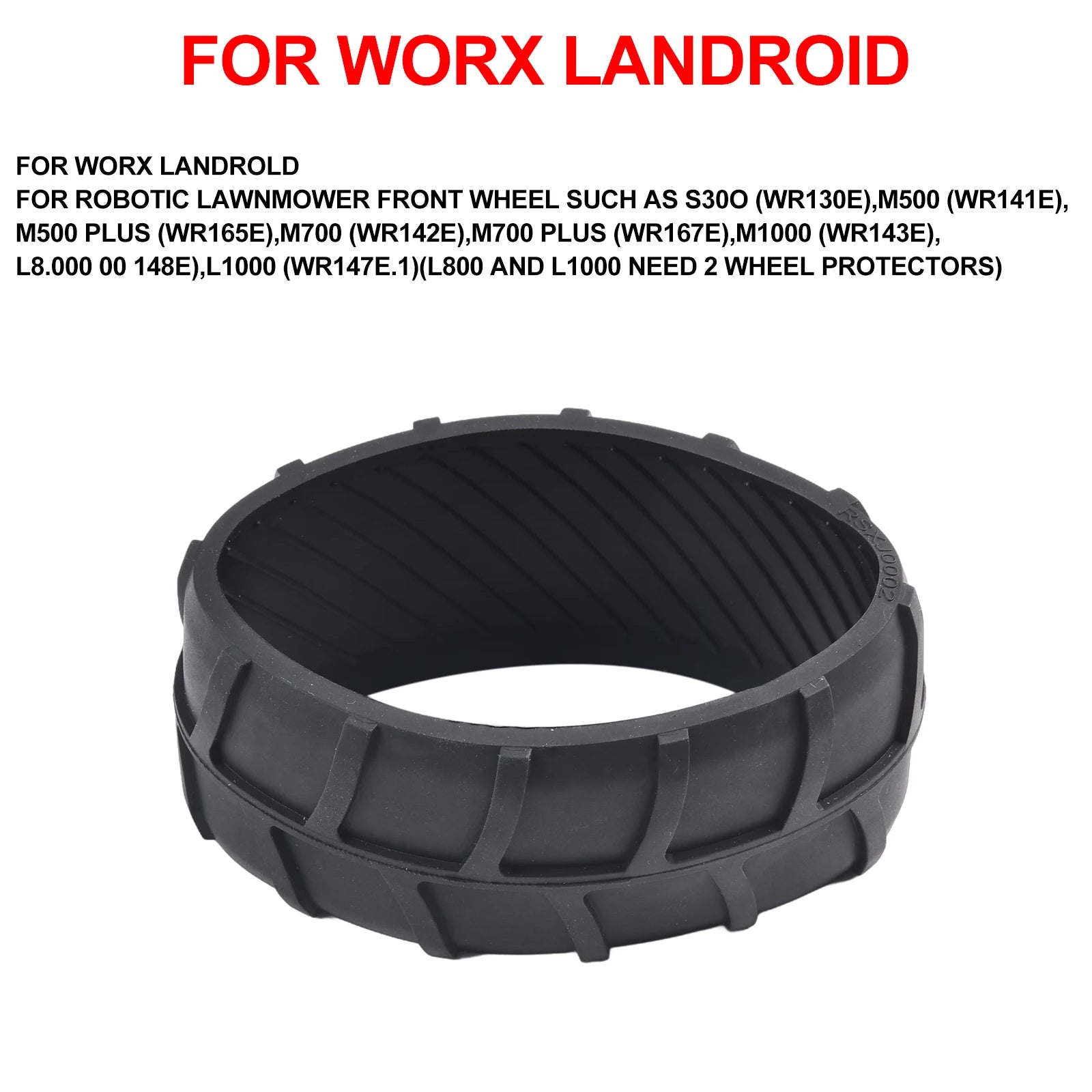 Lawn Mowing Robot Front Wheel Rubber Anti-Slip Wheel Wheel Protection For Worx Front Bike M500 M700 Contour Adjustment Oasis Select