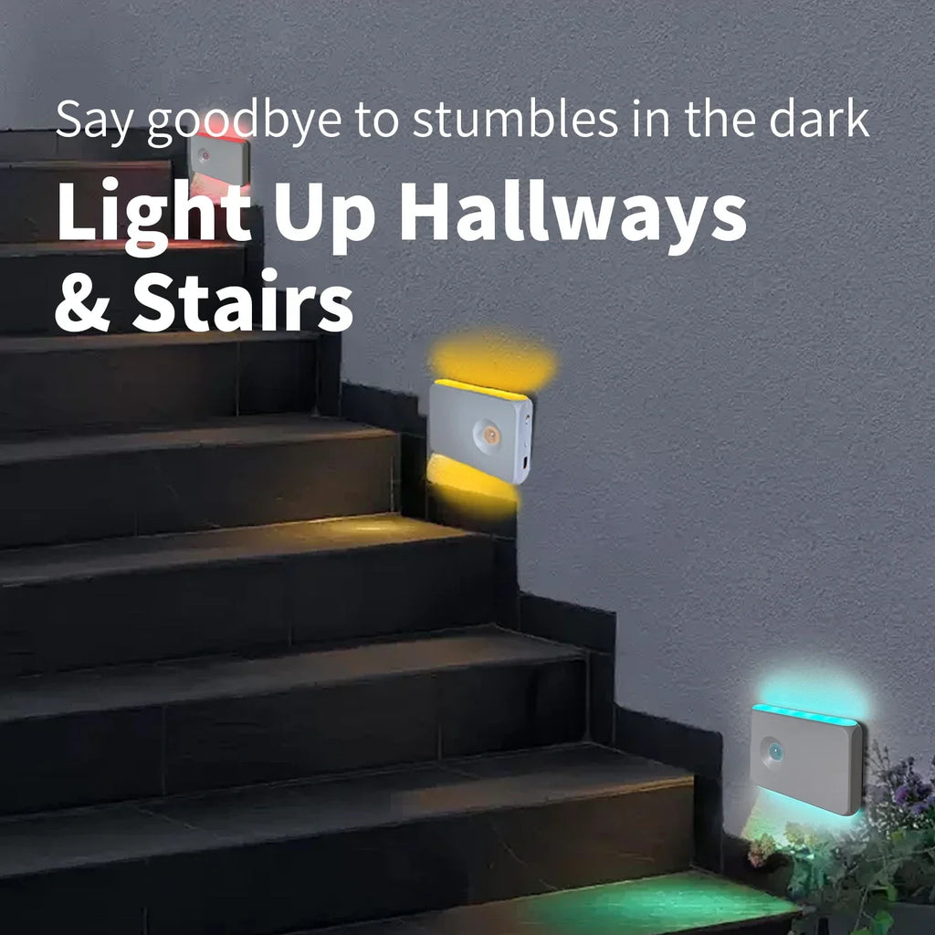 Rechargeable Motion Sensor Night Light Wireless RGB Dimmable Wall Lamp LED Magnetic Ambiant Light for Bedroom Living Room Stair Oasis Select