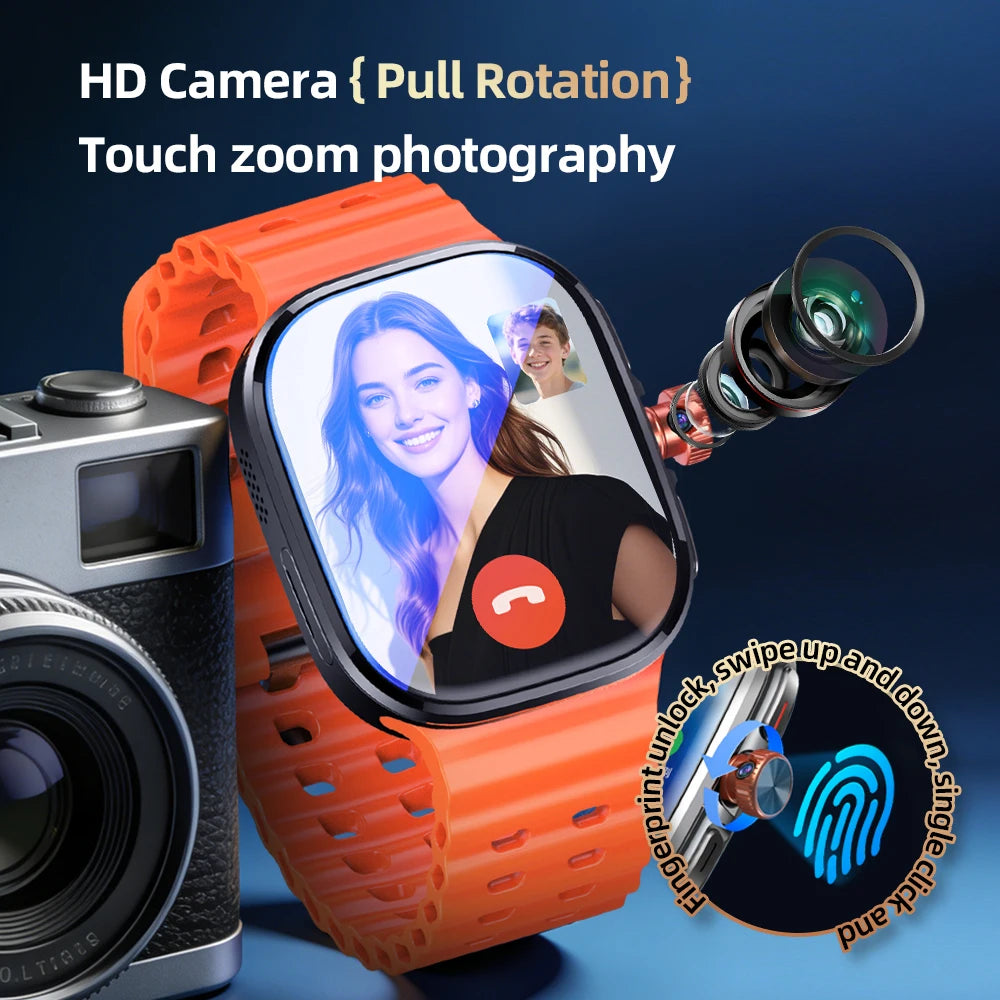 2.29inch Amoled 5G LTE Full Netcom Android 13.0 Smartwatch Smart Watch With 190° Rotary Camera Touch ID Infrared remote function Oasis Select