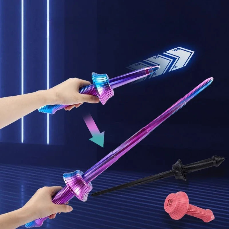 3D Printed Gravity Telescopic Sword Figurines Gravity Sword Creative Handmade Telescopic Toy Gift Model Art Trend Miniatures Oasis Select