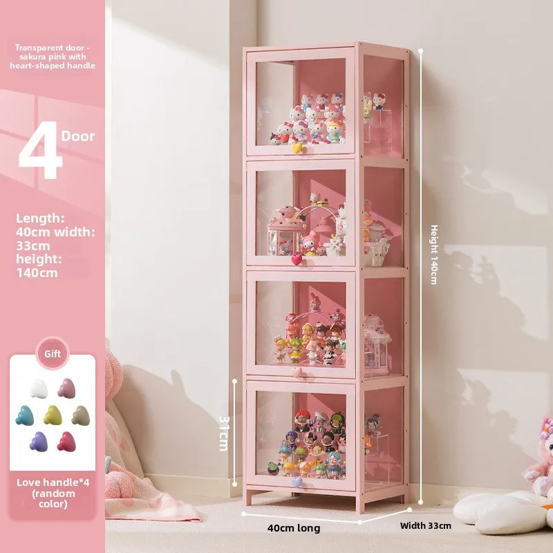 Display cabinet Household blind box ornament Pain cabinet decoration Dust-proof glass display stand Living room model cabinet Oasis Select Four doors 40 long