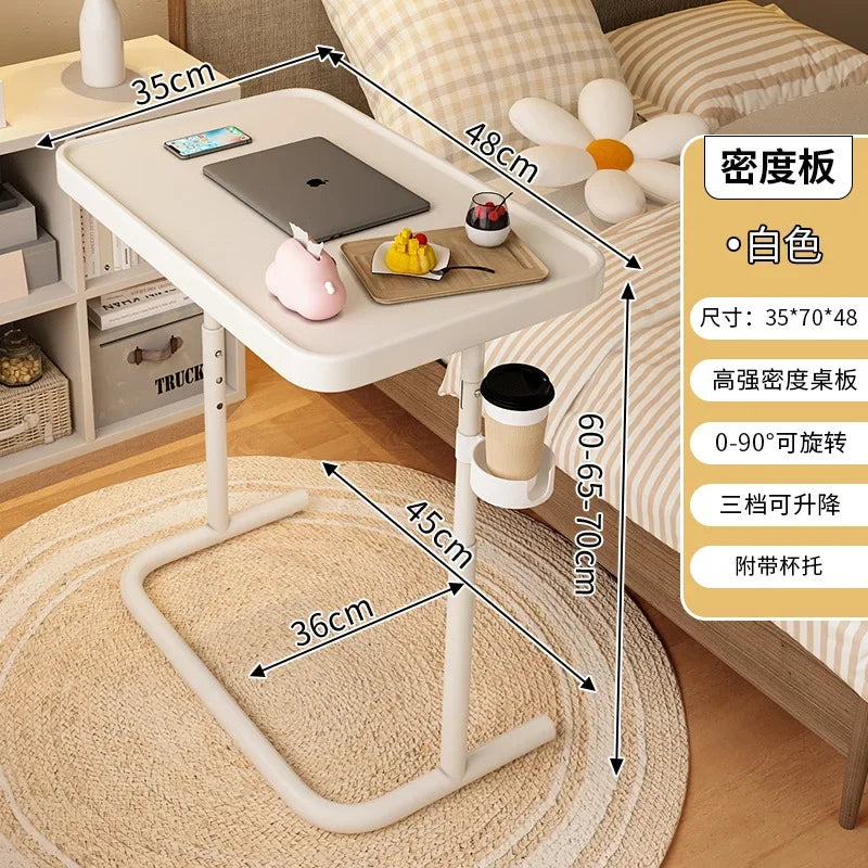 Multi-functional Movable lifting bedside table, home sofa side few, notebook computer table, folding small table, desk Oasis Select MY-White-A