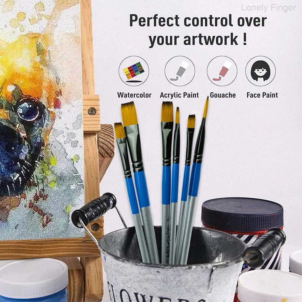 Paint Brush Set, 6pcs Artist Brushes for Body Face Painting,Acrylic Painting Watercolor Oil Gouache – Perfect for Artists, Perfo Oasis Select