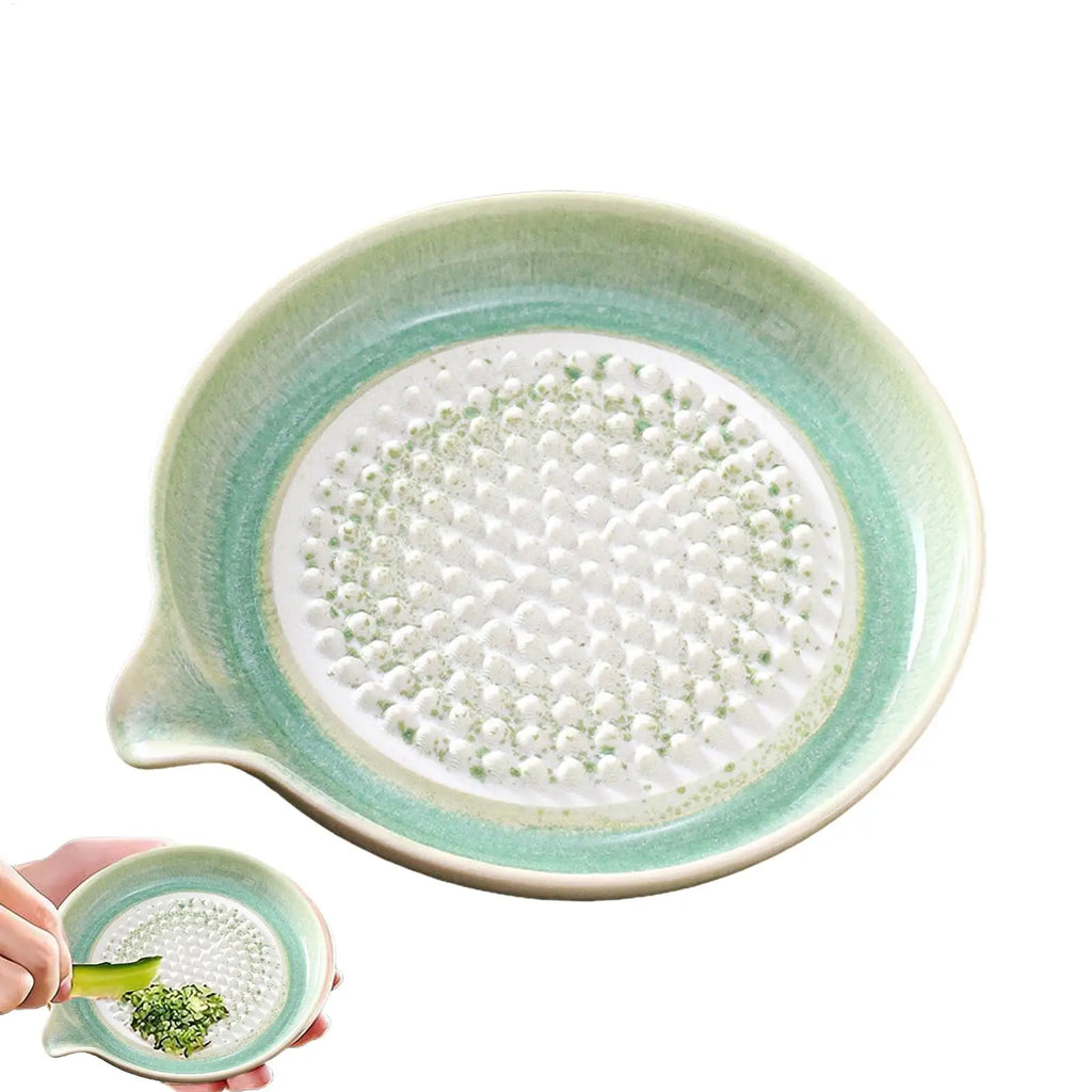 Grating Plate Ceramic Handmade Kitchen Tool Multifunctional Garlic Grater Dish for Home Kitchen Chocolate Onion Lemon Fruits Oasis Select