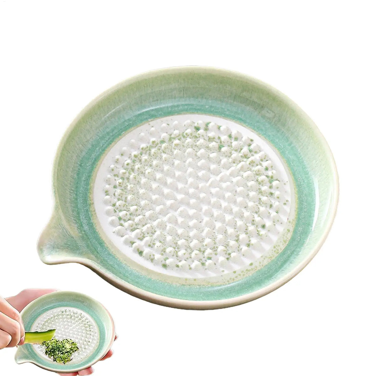 Grating Plate Ceramic Handmade Kitchen Tool Multifunctional Garlic Grater Dish for Home Kitchen Chocolate Onion Lemon Fruits Oasis Select