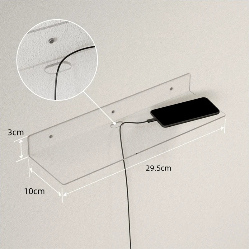 Clear Acrylic Floating Shelves 4 Pack, 11.6Inch Wall Mounted Shelves For Bedroom, Bathroom, Living Room, Gaming Room Easy To Use Oasis Select