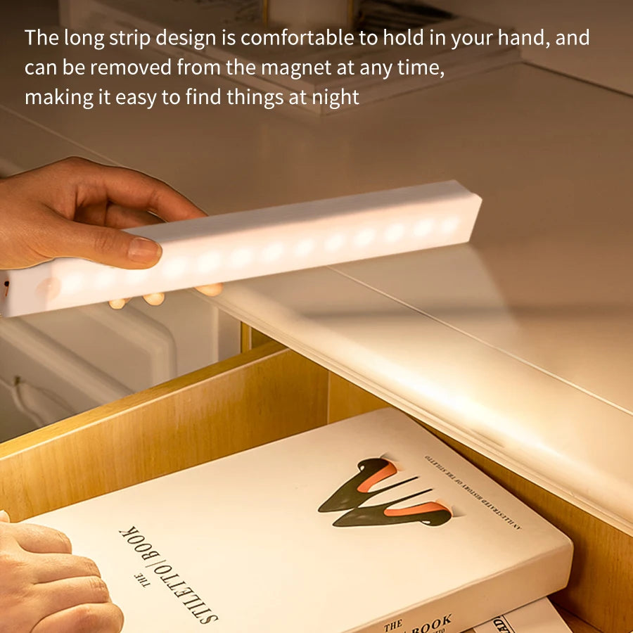 LED Motion Sensor Cabinet Light USB Rechargeable Dimmable Night Light Wireless Magnetic Night Lamp for Kitchens Stairs Hallway Oasis Select