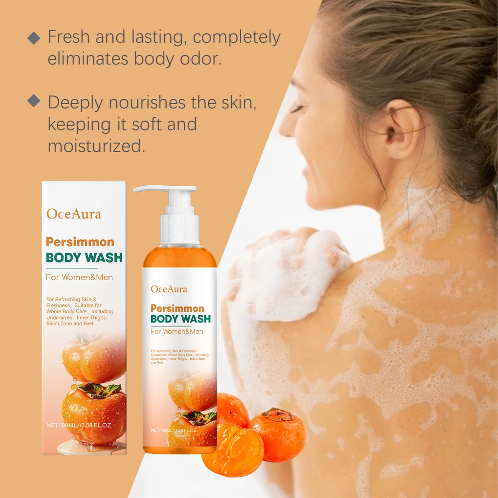 OceAura Persimmon Shower Gel – Odor Control & Brightening Body Wash Oasis Select