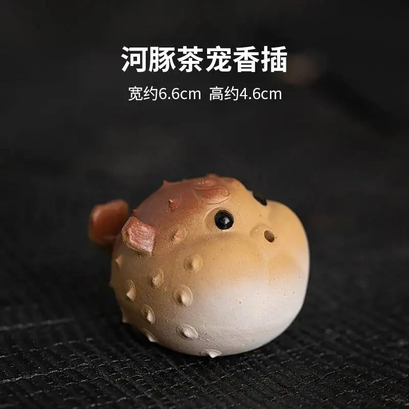 Pufferfish Tea Pet Incense Holder Ornament Tea Tray Tea Table Tea Ceremony Ceramic Tea Play Accessories Oasis Select Pet Incense Holder