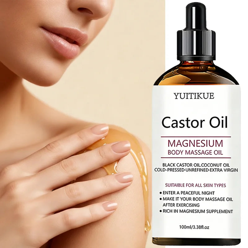 YUITIKUE Castor Oil Magnesium Massage Oil – Non-Sticky 100ml