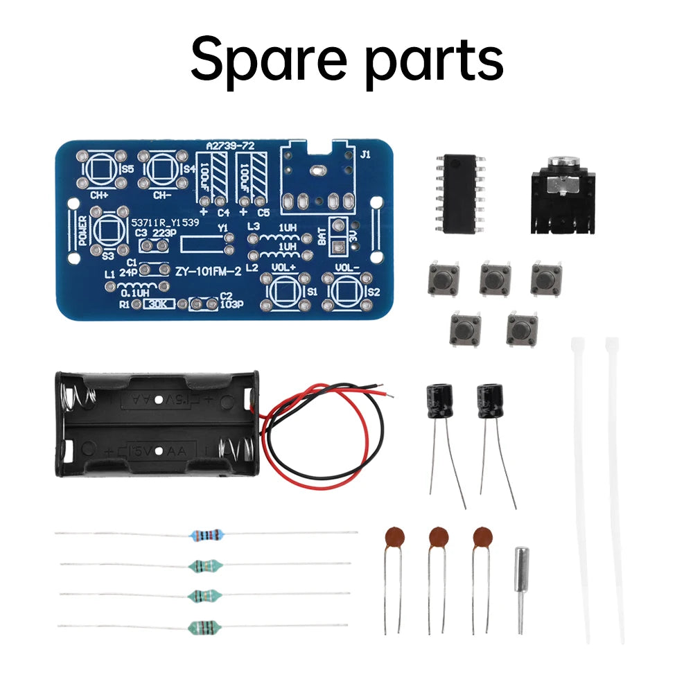 FM Radio DIY Kit 76~108Mhz Radio Receiver Module RDA5807 Radio Module Electronic Production Training Diy Kit Oasis Select DIY kits