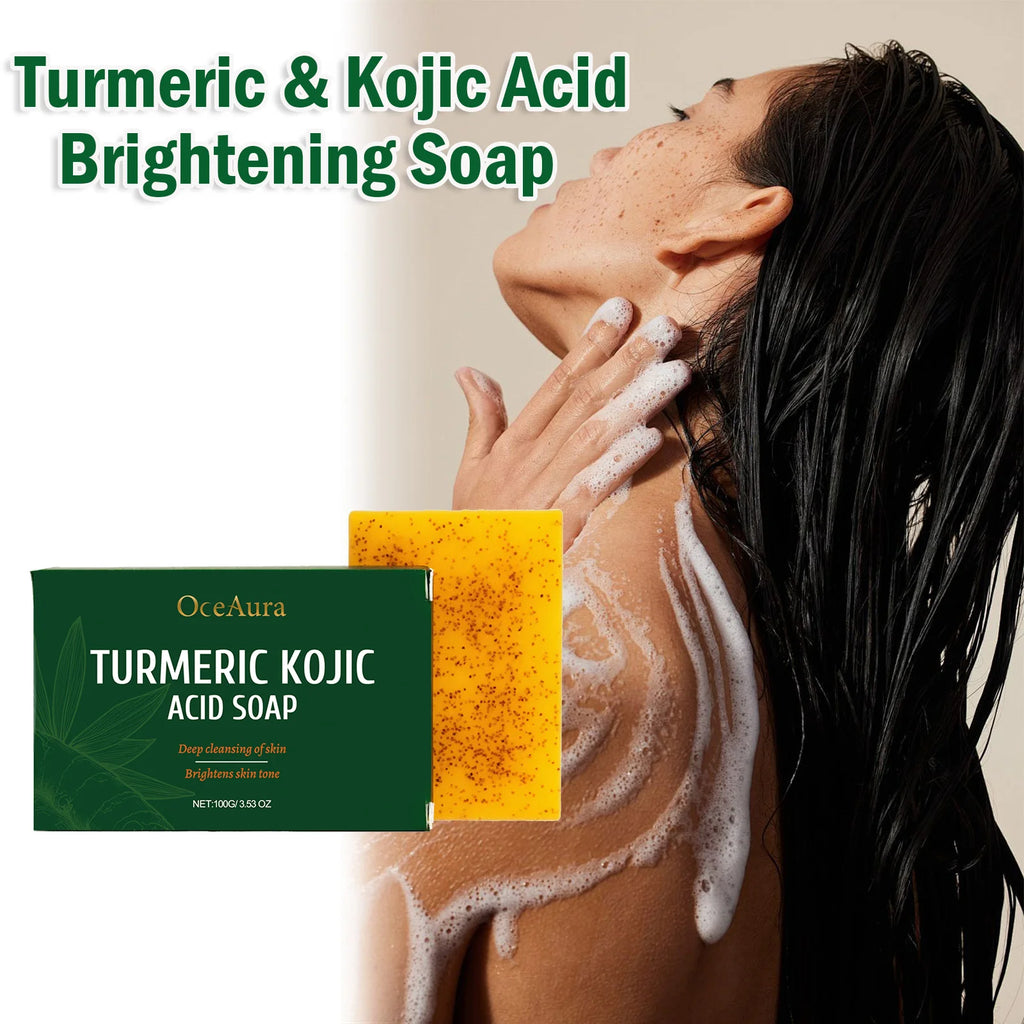 OceAura Turmeric Kojic Acid Soap – Dark Spot Remover 100g Brightening Facial Soap Oasis Select