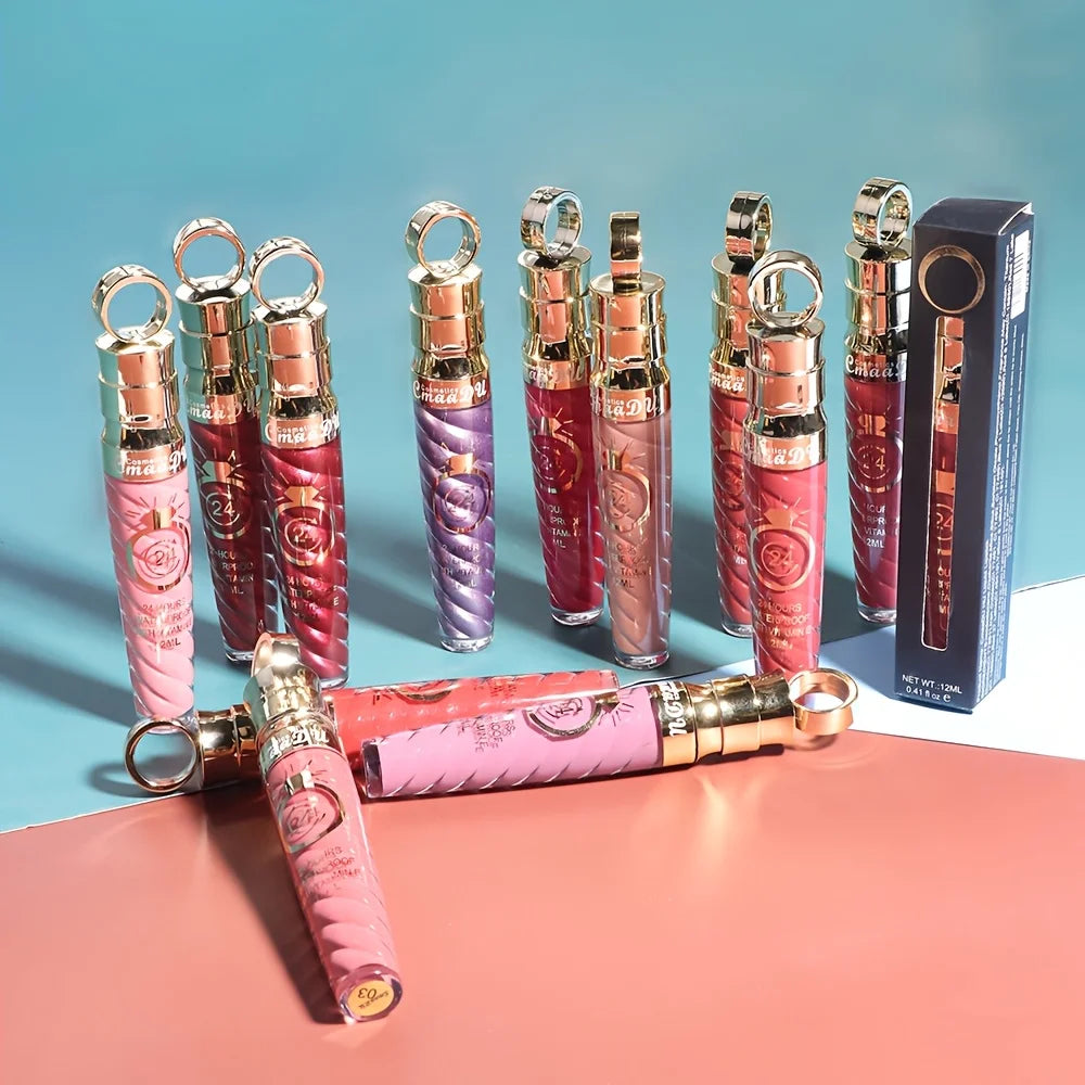 1 Pcs Matte Lip Gloss Waterproof Selection Spiral Glossy Lipstick Long-lasting Non-stick Cup Non-fading Exquisite Gift Oasis Select