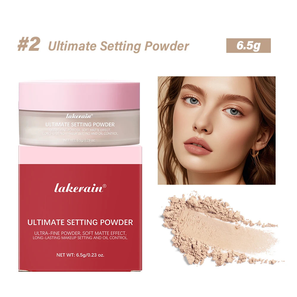 Setting Powder long-Lasting Matte Pink Finish Oil Control Makeup Fixation Removal Pore Modification Setting Cosmetics one size Oasis Select 2 nude