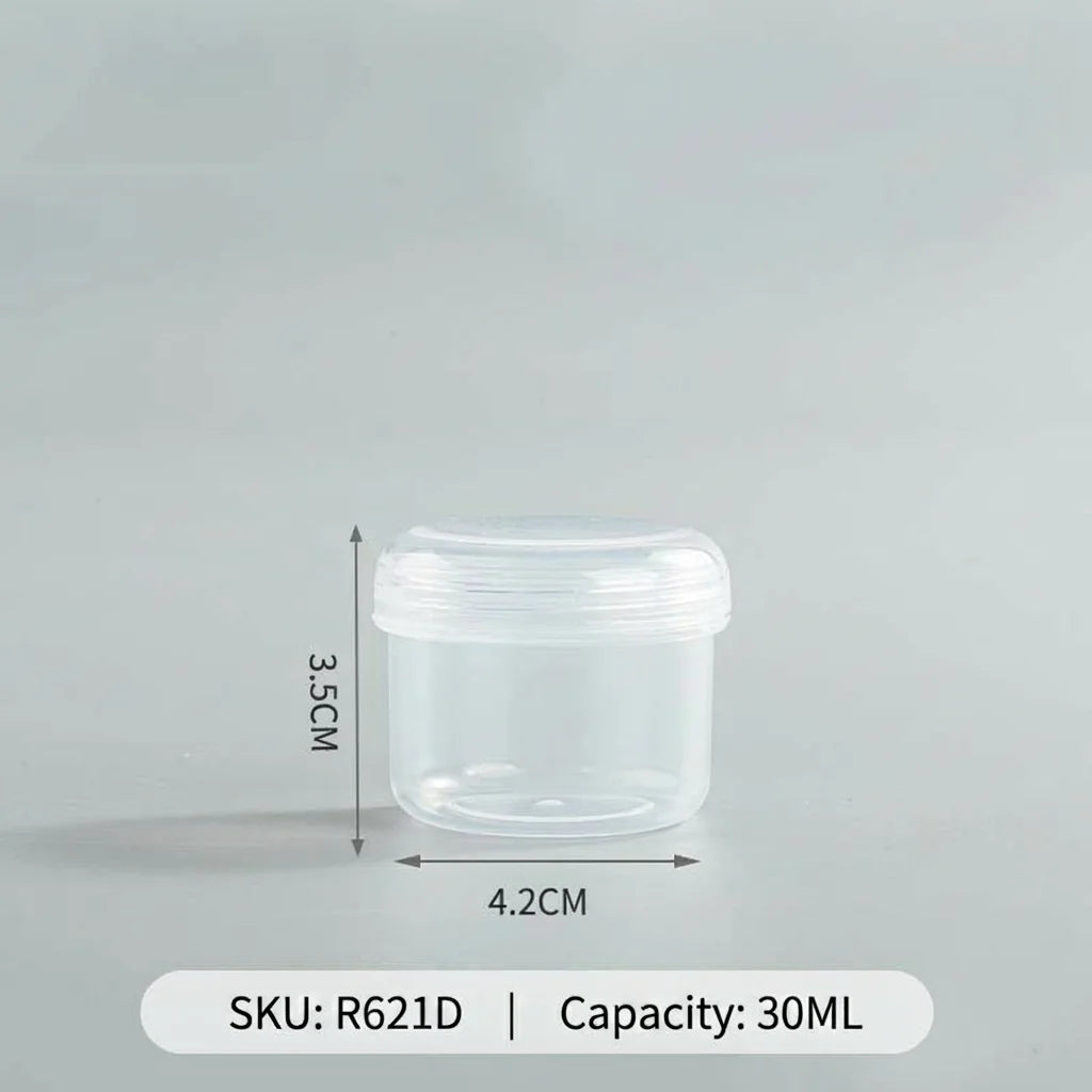 20/30/40/50mlRefillable Transparent Plastic Sealed Jars, Food Grade Thickened PP Leak-proof Containers for Travel Cosmetic Oasis Select White-30ml