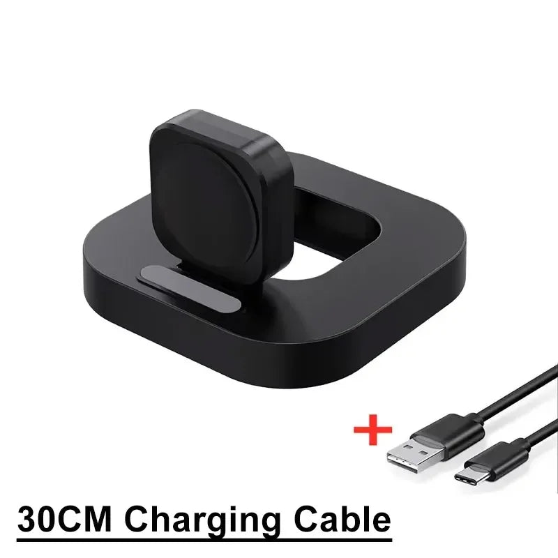 Classic Type C Fast Charging Dock Foldable Watch Wireless Charger Stand For Samsung Galaxy Watch 6 5 4 3 Pro 45/40/44mm Active Oasis Select black with cable