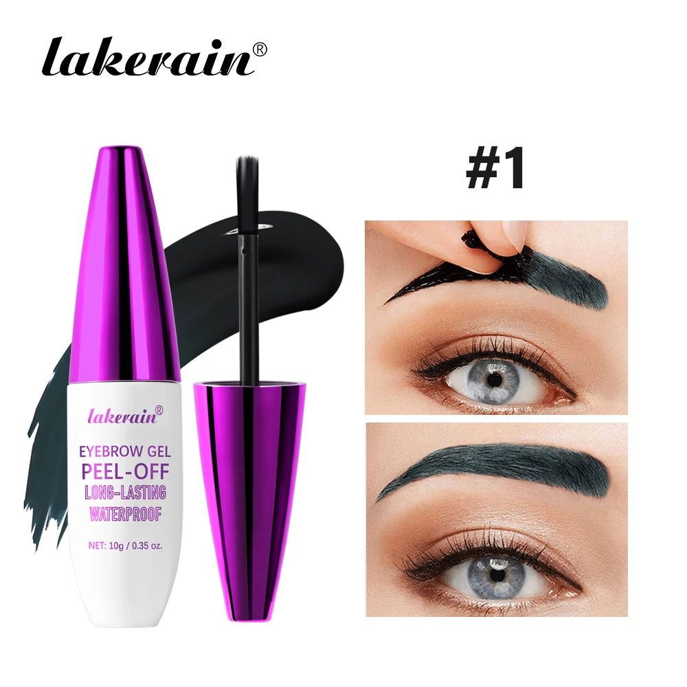 Peel Off Eyebrow Gel Long Lasting Tattoo Easy Cream Natural Finish Smudge-proof Sweat Resistant Waterproof Eyebrow Tint Cosmetic Oasis Select 1 BLACK