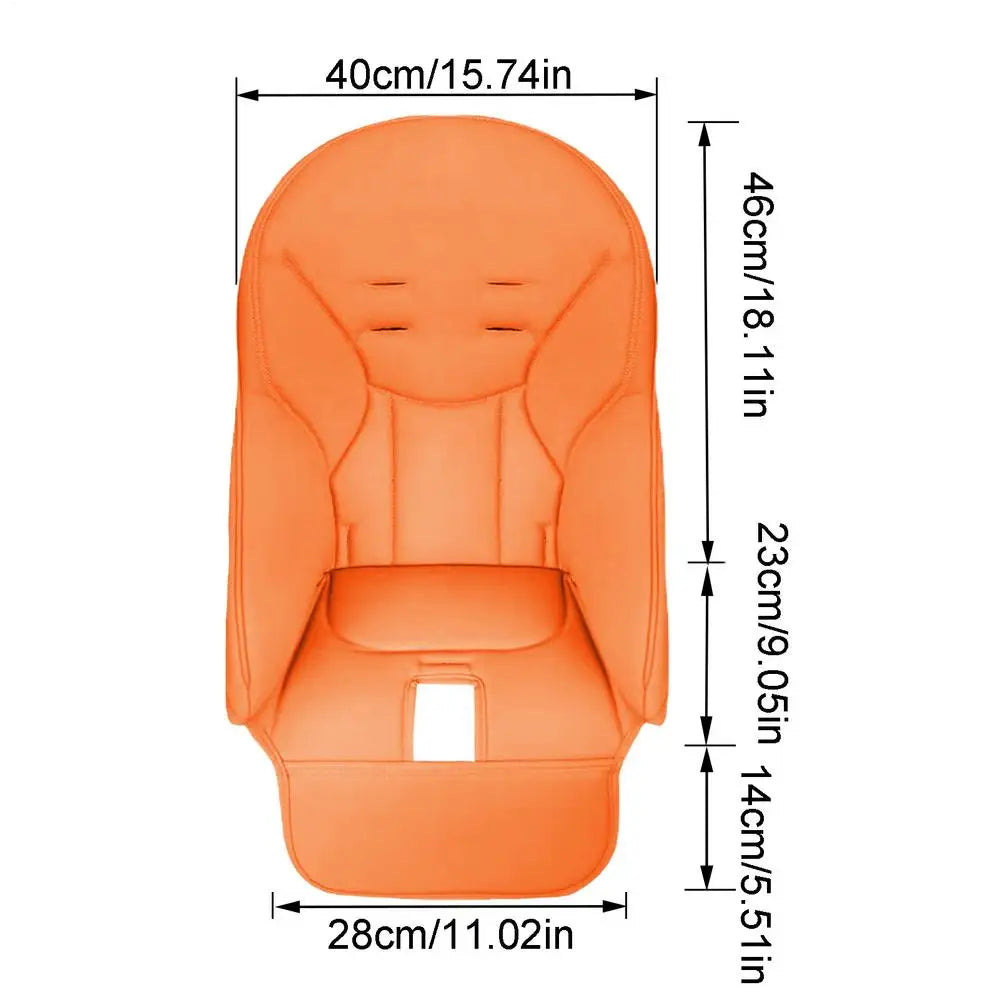 Baby PU Leather Dining Chair Cover Soft Seat Cover Comfortable for PegPerego Siesta Zero3 Baoneo Kosmic Jane Oasis Select Orange