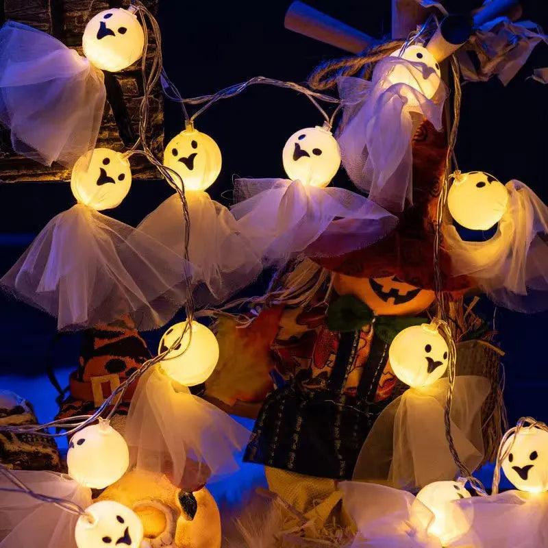 LED Halloween Decorative Light String Pumpkin Ghost Evil Devil's Eye Skull Party Festival Atmosphere Light Oasis Select Sunny Doll USB 6m 40light